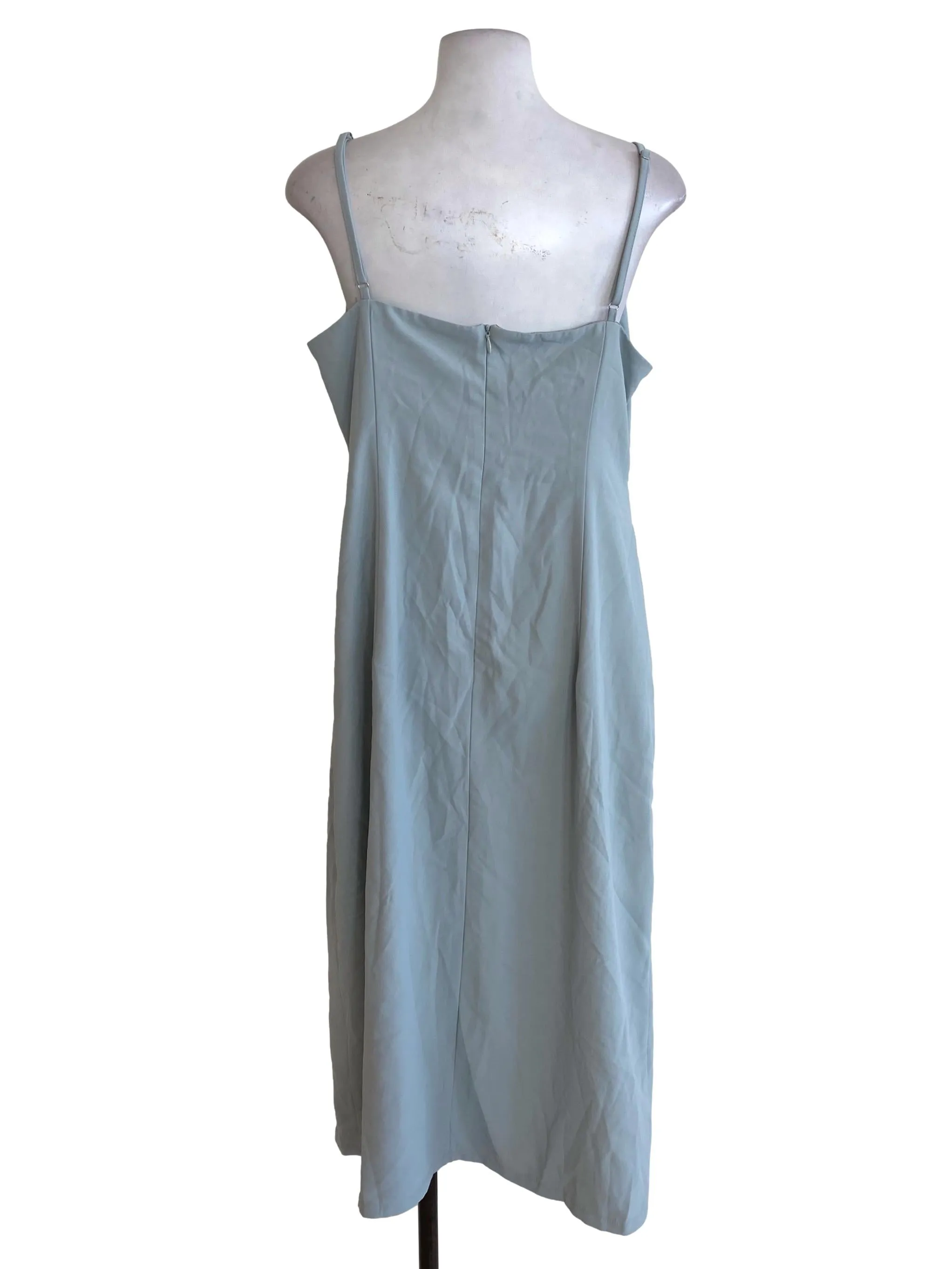 Pistachio Overlapped Slip Dress