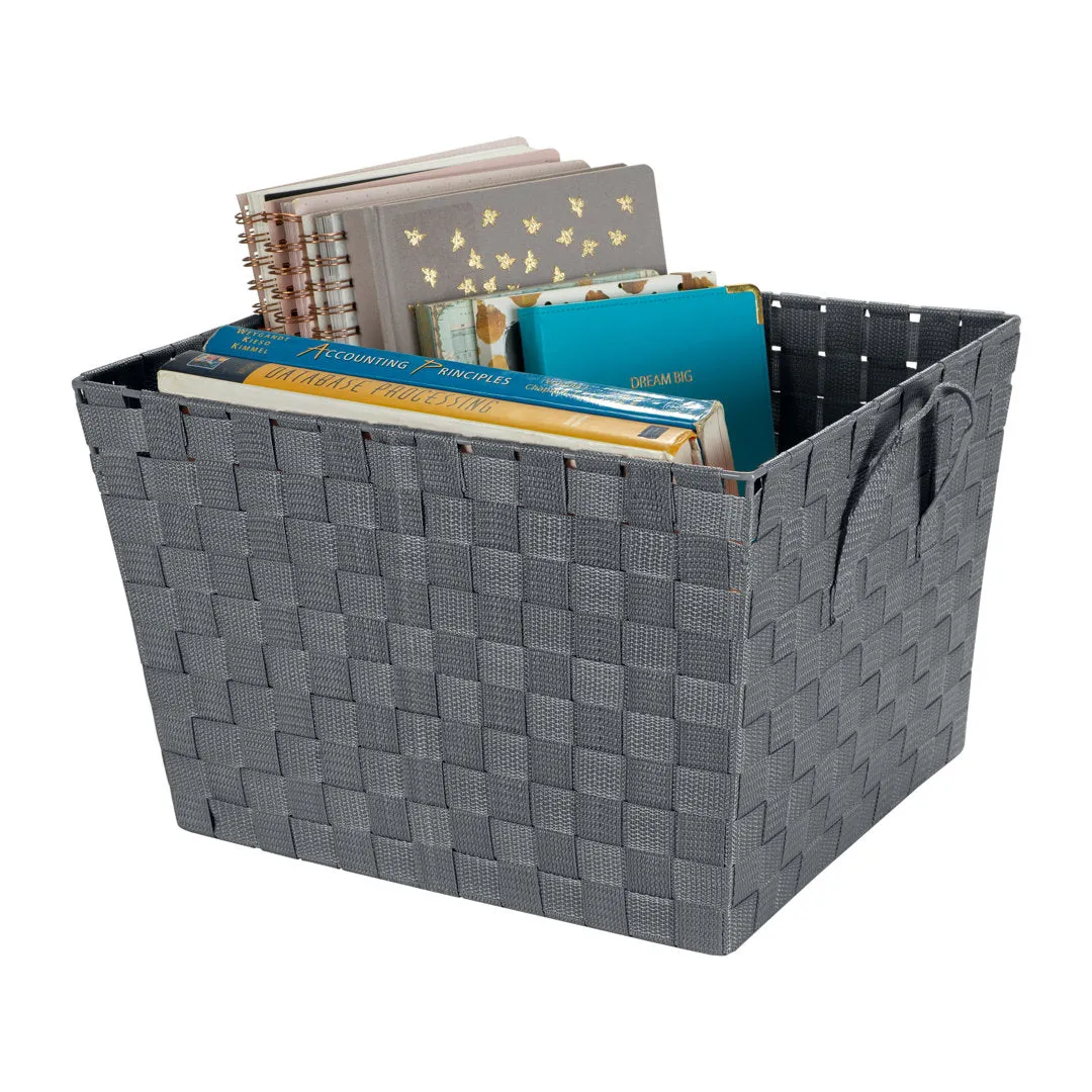 Plastic Basket Zipcode Design™ Color: Gray Pack Size: 1, Size: Large