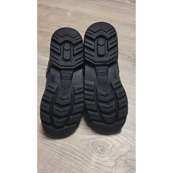 Polo Ralph Lauren RANGER HIGH II Black Leather‎ Blue Upper Boys Size 4.5M