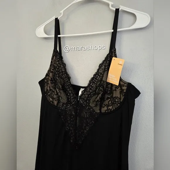 Popilush The Shapewear Dress Lace Slip Split Maxi
