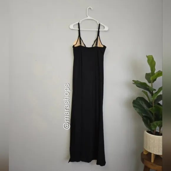 Popilush The Shapewear Dress Lace Slip Split Maxi