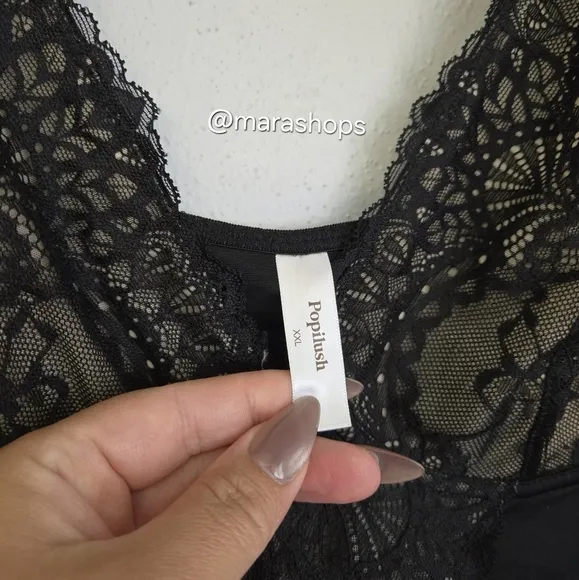 Popilush The Shapewear Dress Lace Slip Split Maxi
