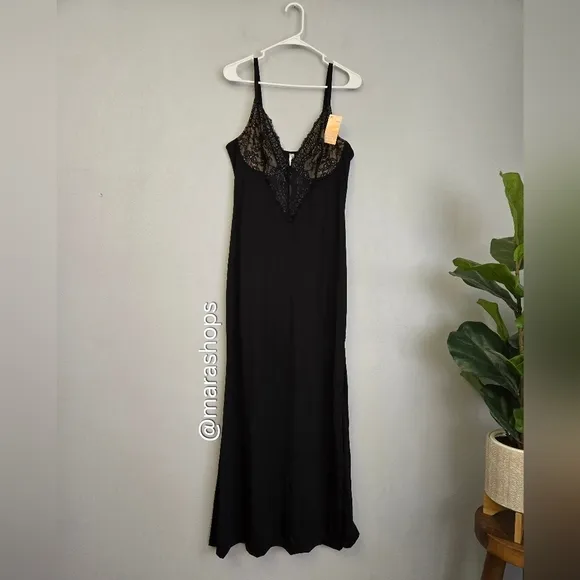 Popilush The Shapewear Dress Lace Slip Split Maxi