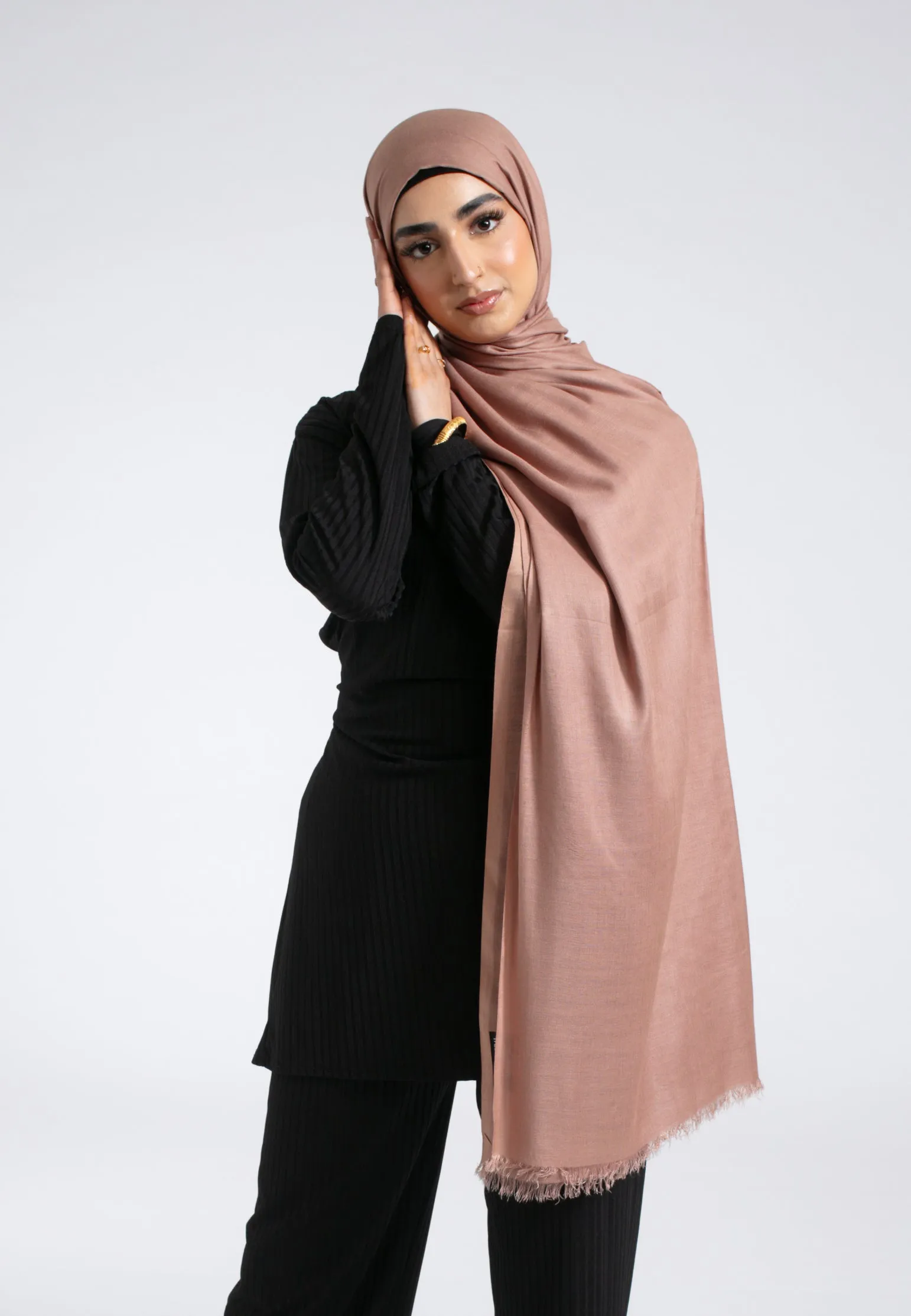 Premium Modal Hijab - Almond Peach