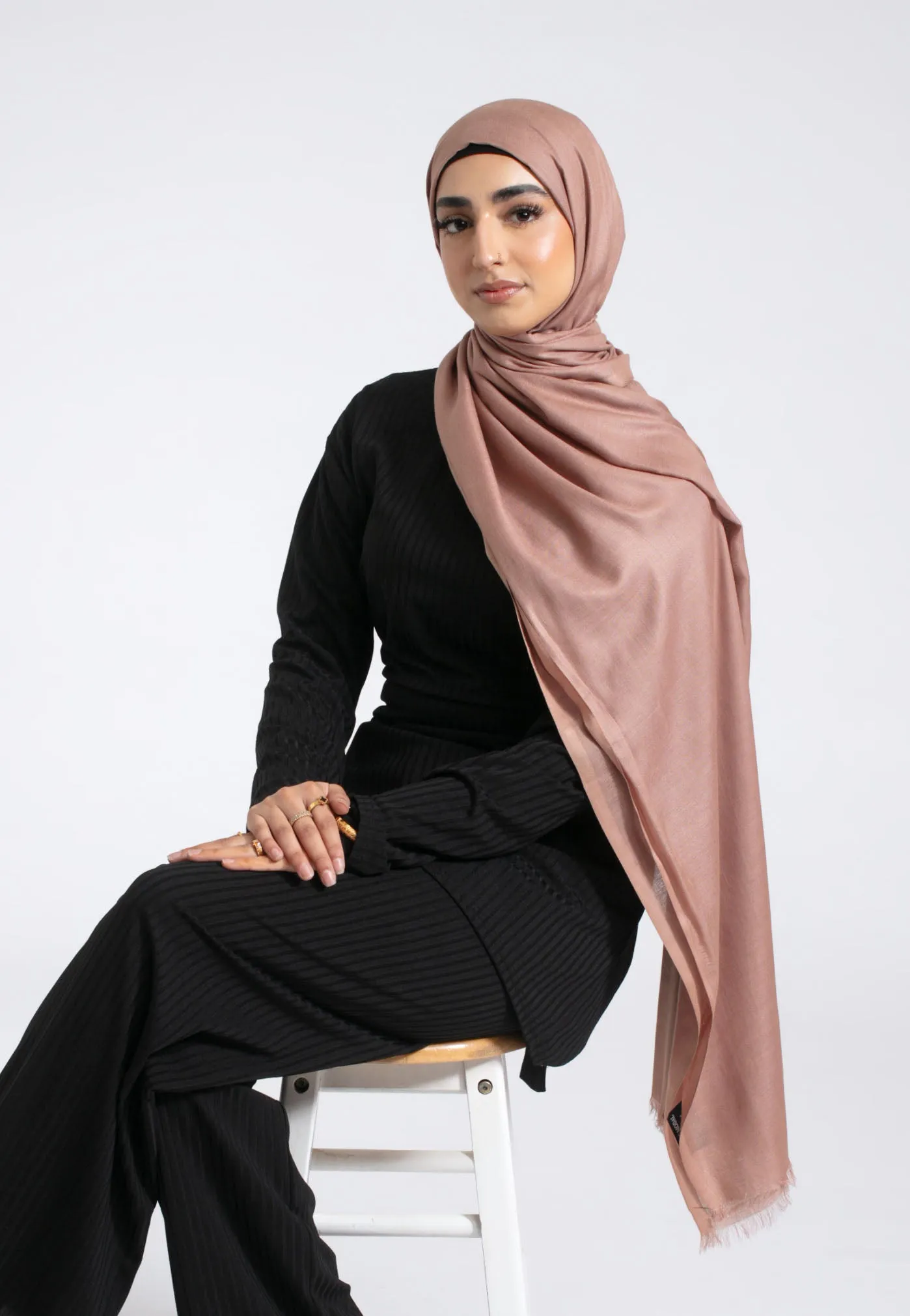 Premium Modal Hijab - Almond Peach