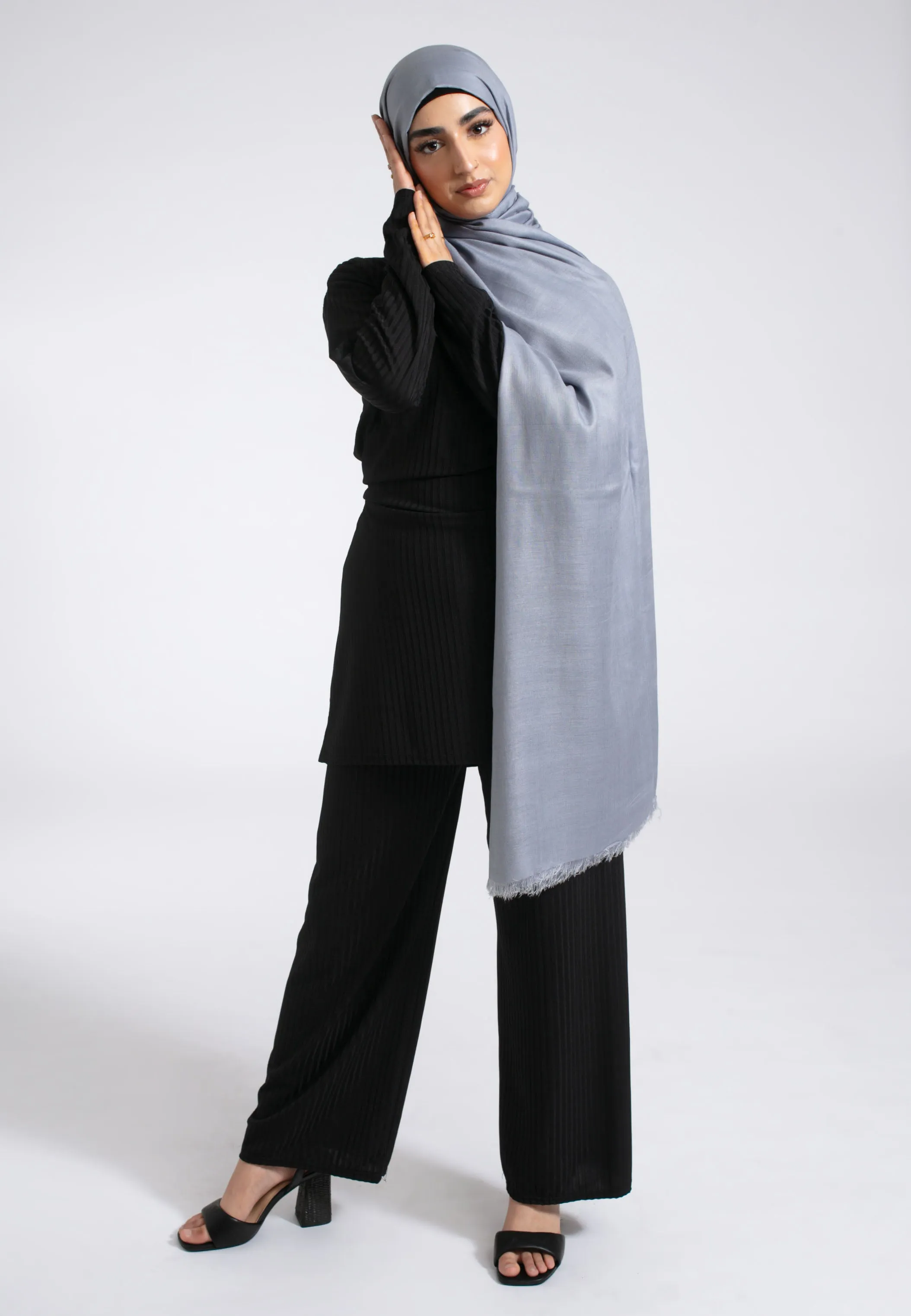 Premium Modal Hijab - Silver Blue
