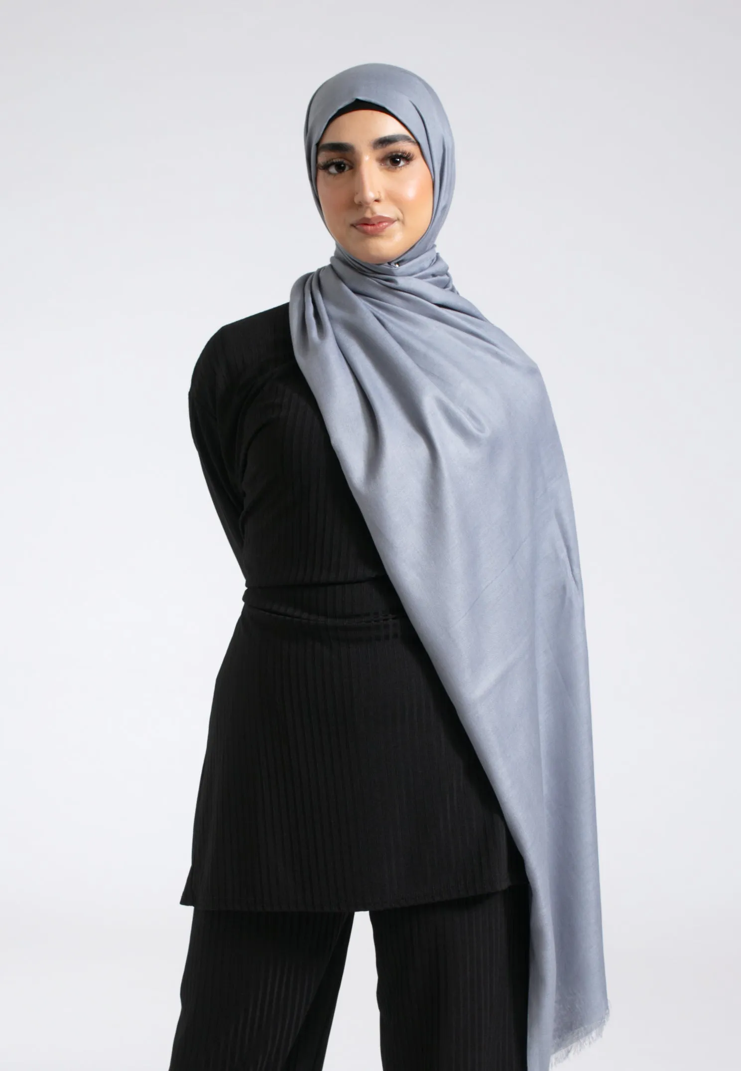 Premium Modal Hijab - Silver Blue