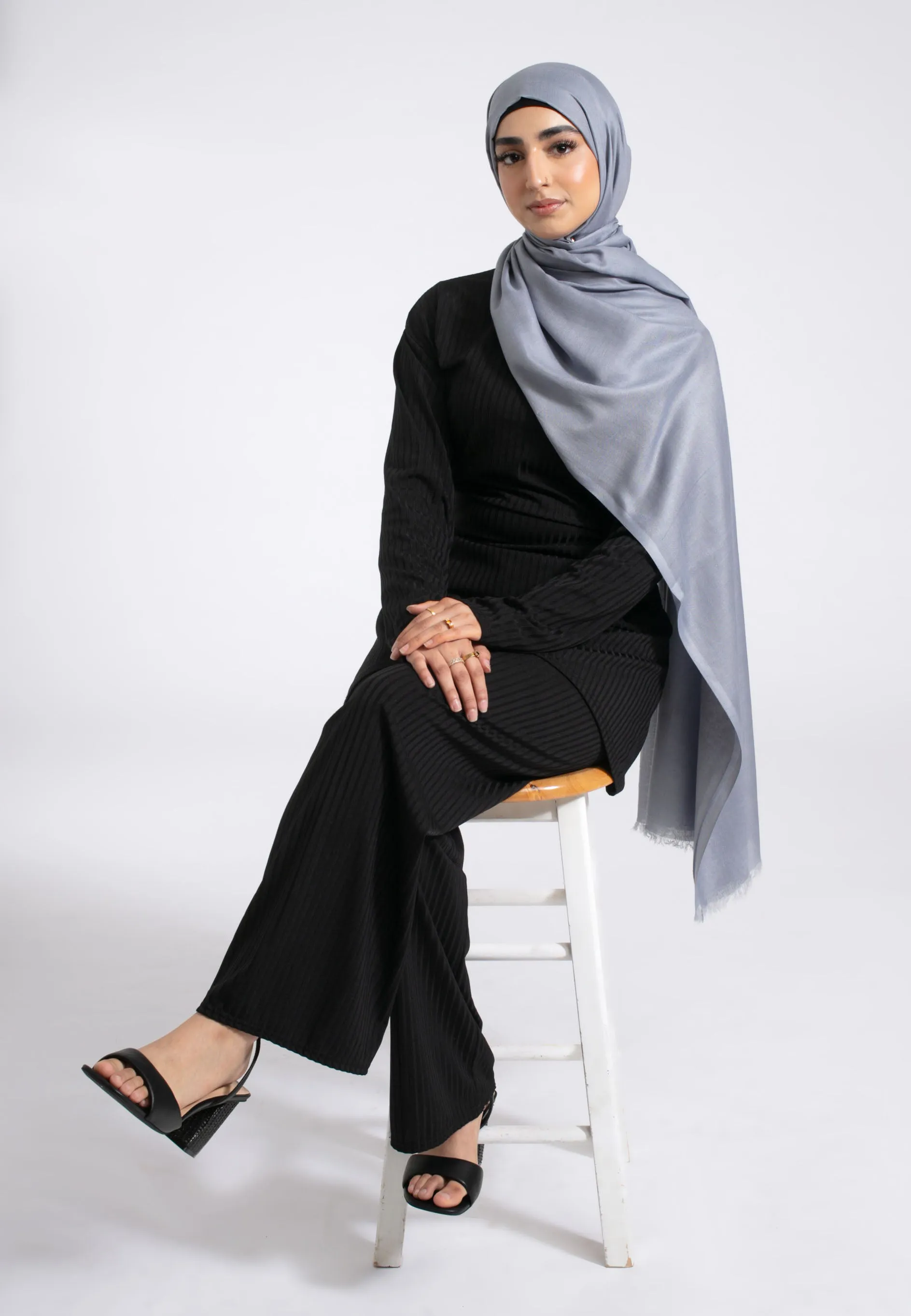 Premium Modal Hijab - Silver Blue