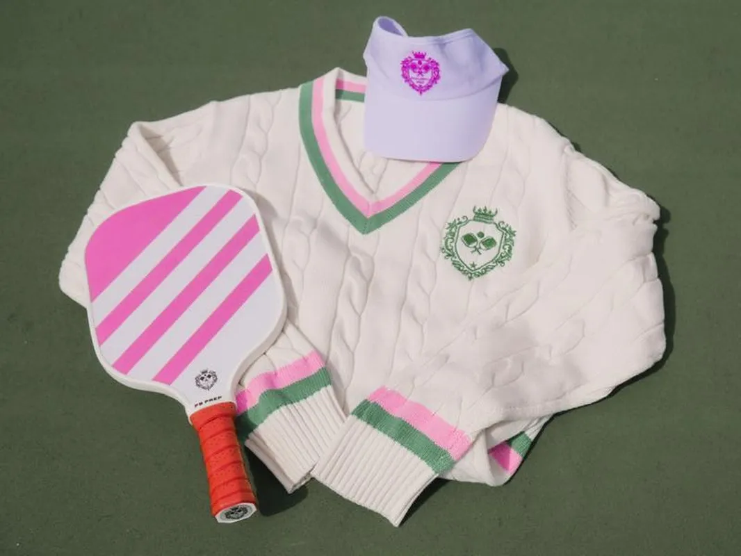 Preppy Pickleball Cotton Sweater