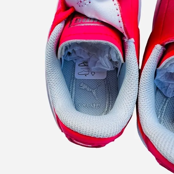 Puma Girls Pink Glitter Leather Lace up Sneakers