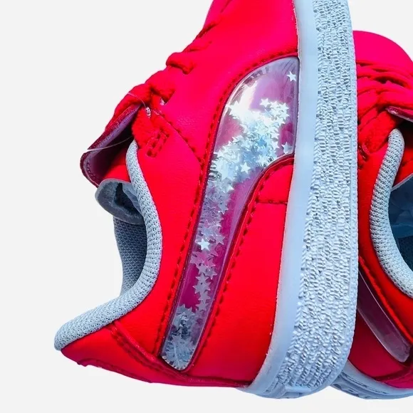Puma Girls Pink Glitter Leather Lace up Sneakers