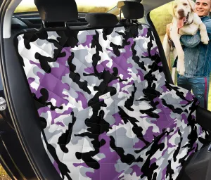 Purple, Black, Gray and White Camouflage Back Bench Seat Cover Camo Pattern Protector For Pets