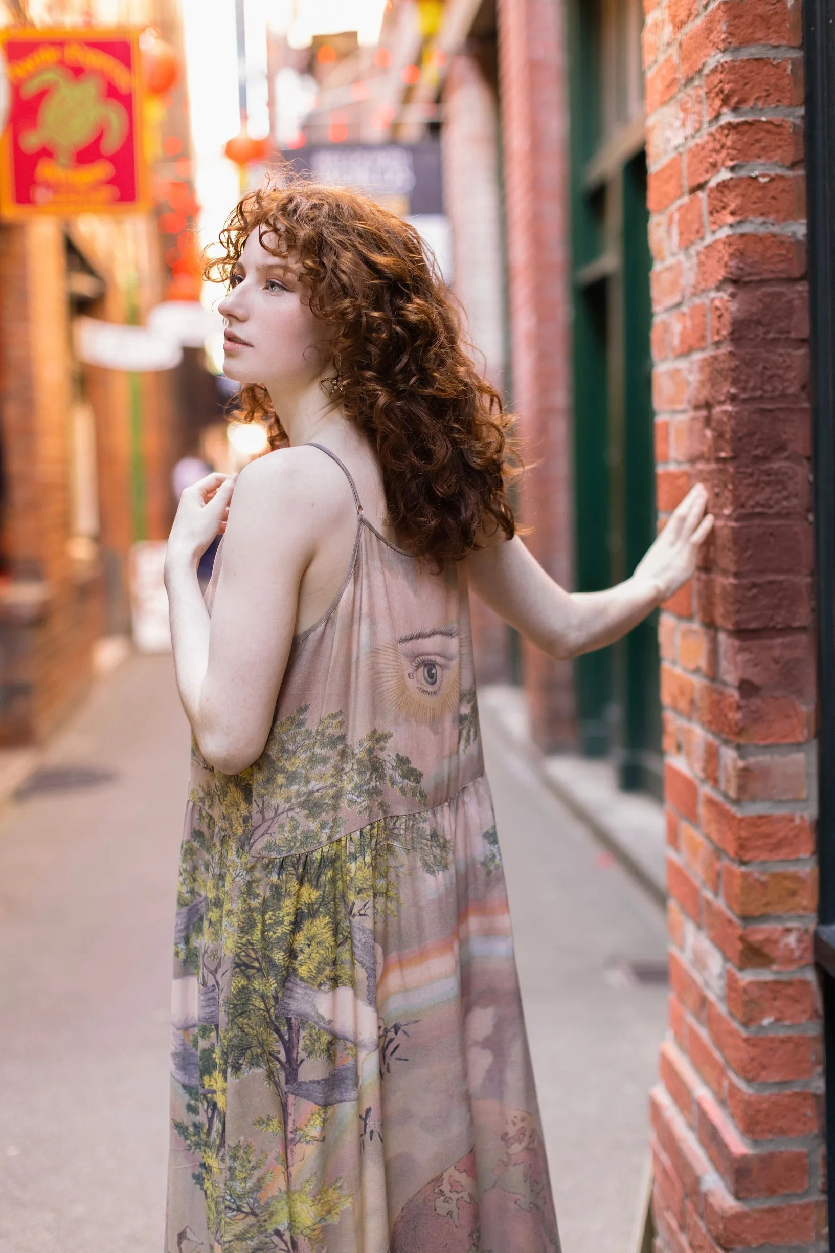 "Friendship Love and Truth" Antique Wash Bohemian Slip Dress