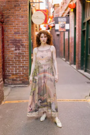"Friendship Love and Truth" Antique Wash Bohemian Slip Dress
