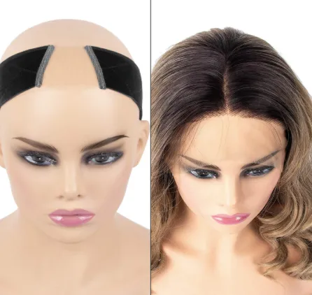 "Velvet wig grip" Swiss lace insert  (Black)