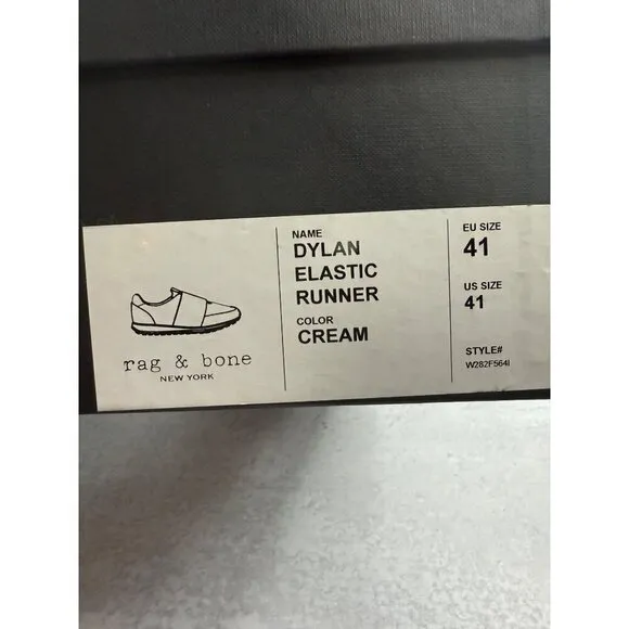 Rag &amp; Bone Women’s Sneakers NY Dylan Elastic Runner in Cream Size 41 (US 11)