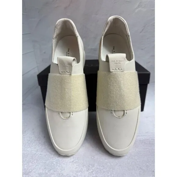 Rag &amp; Bone Women’s Sneakers NY Dylan Elastic Runner in Cream Size 41 (US 11)