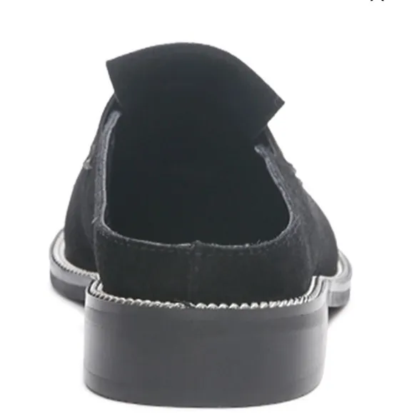 Rag &amp; Co Handcrafted NWT Size 6 Black Lena suede Mules