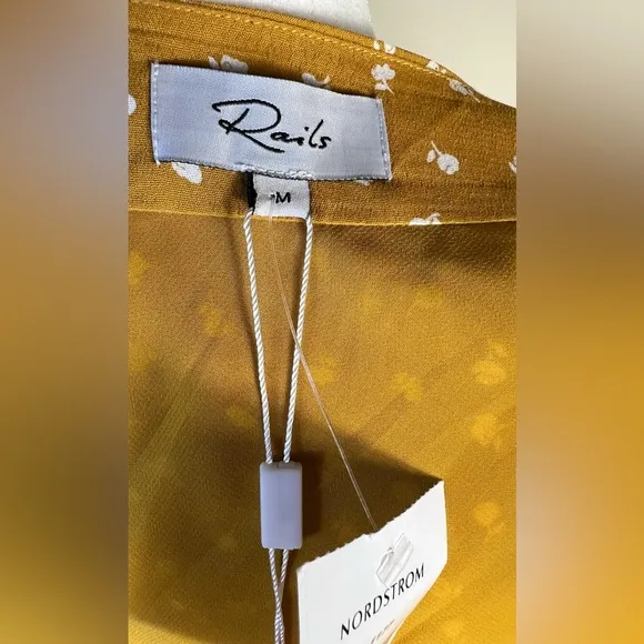 Rails Marigold Yellow London Anya Print Midi Swing Skirt, Size Medium, NWT
