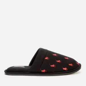 Ralph Lauren kollin multi logo‎ slippers  black 10