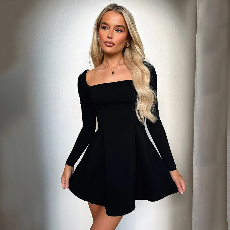 REALAIOT  Sanhu Lianjiang F24DS345 2025 women's clothing square collar halter bow decoration elegant simple dress wholesale