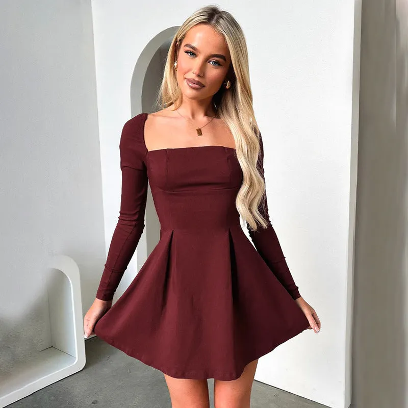 REALAIOT  Sanhu Lianjiang F24DS345 2025 women's clothing square collar halter bow decoration elegant simple dress wholesale