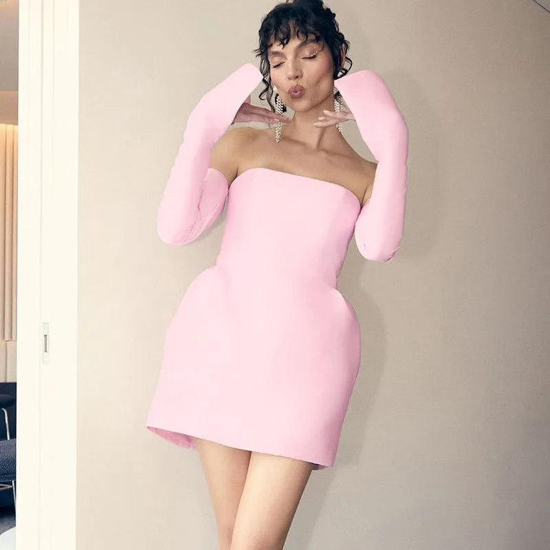 REALAIOT Sanhu Lianjiang G24DS310 2025 women's clothing tube top with belt sleeves, simple and elegant bud skirt  wholesale