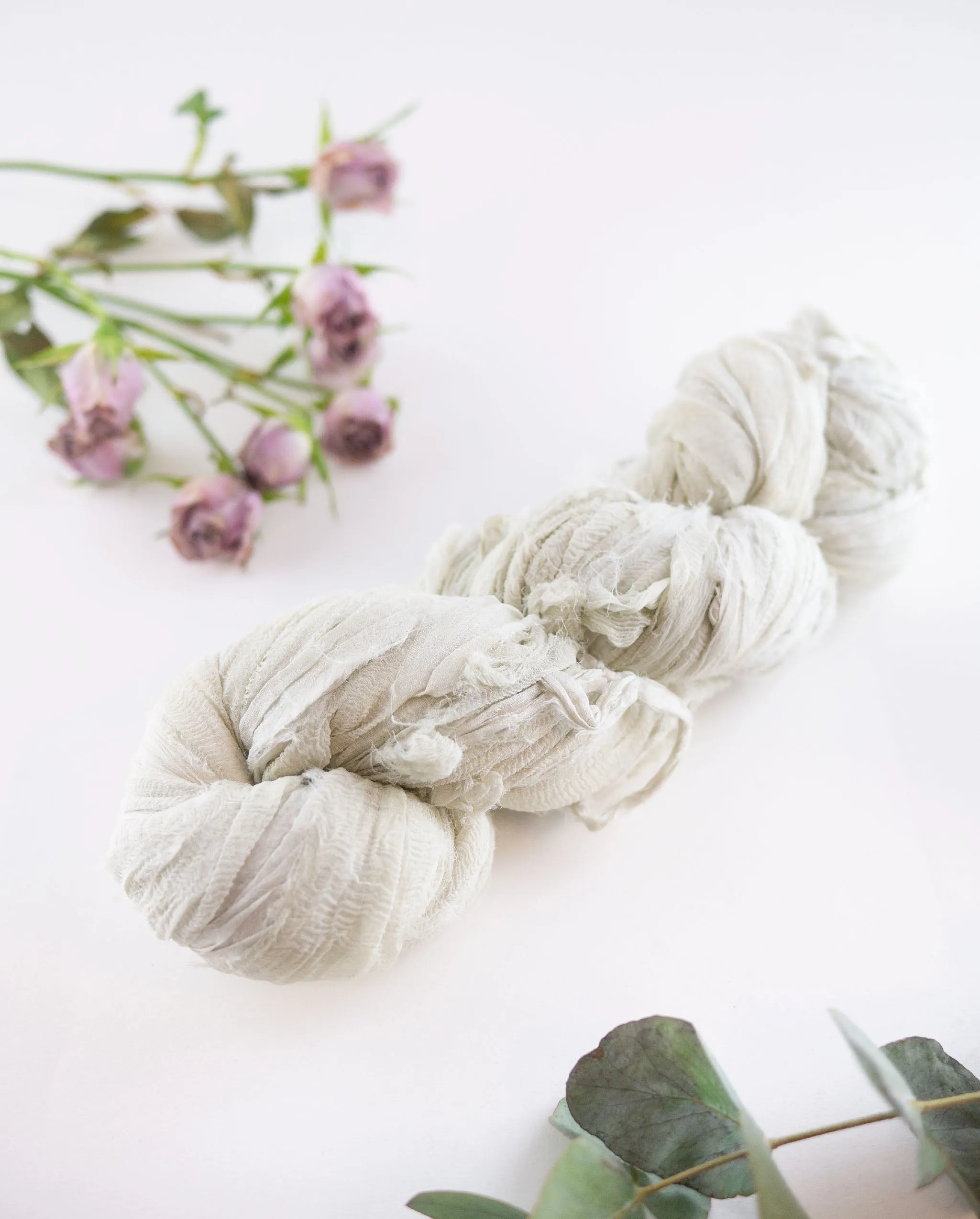 Recycled silk chiffon ribbon, 100g