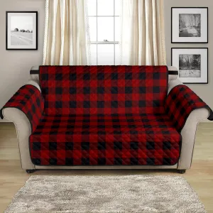 Red and Black Buffalo Plaid 54" Loveseat Protector Couch Cover Farmhouse Country Home Decor