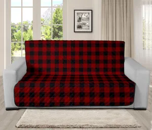 Red and Black Buffalo Plaid 70" Futon Sofa Cover Couch Protector Farmhouse Country Home Decor