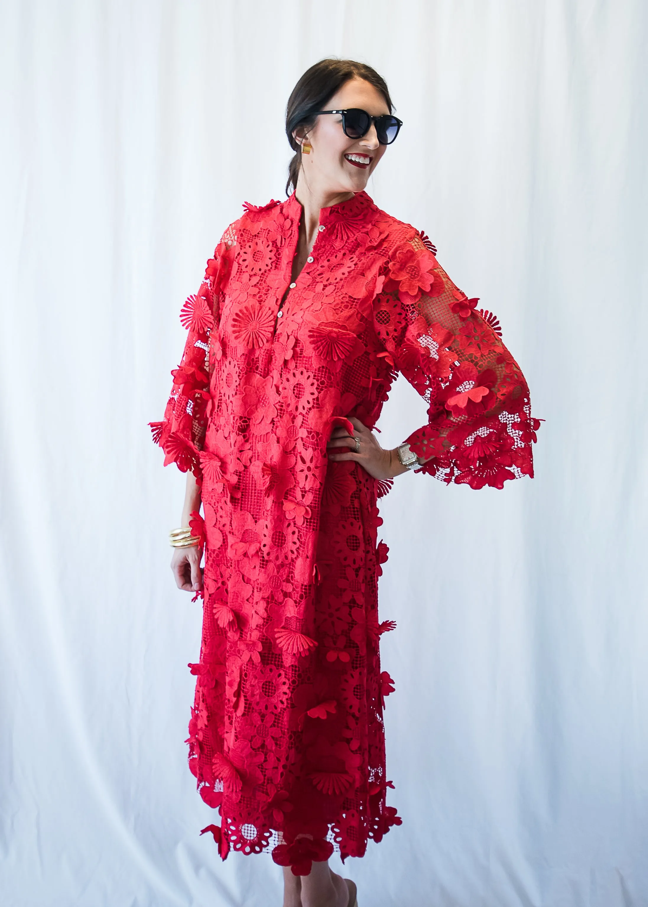 Red Floral Kaftan