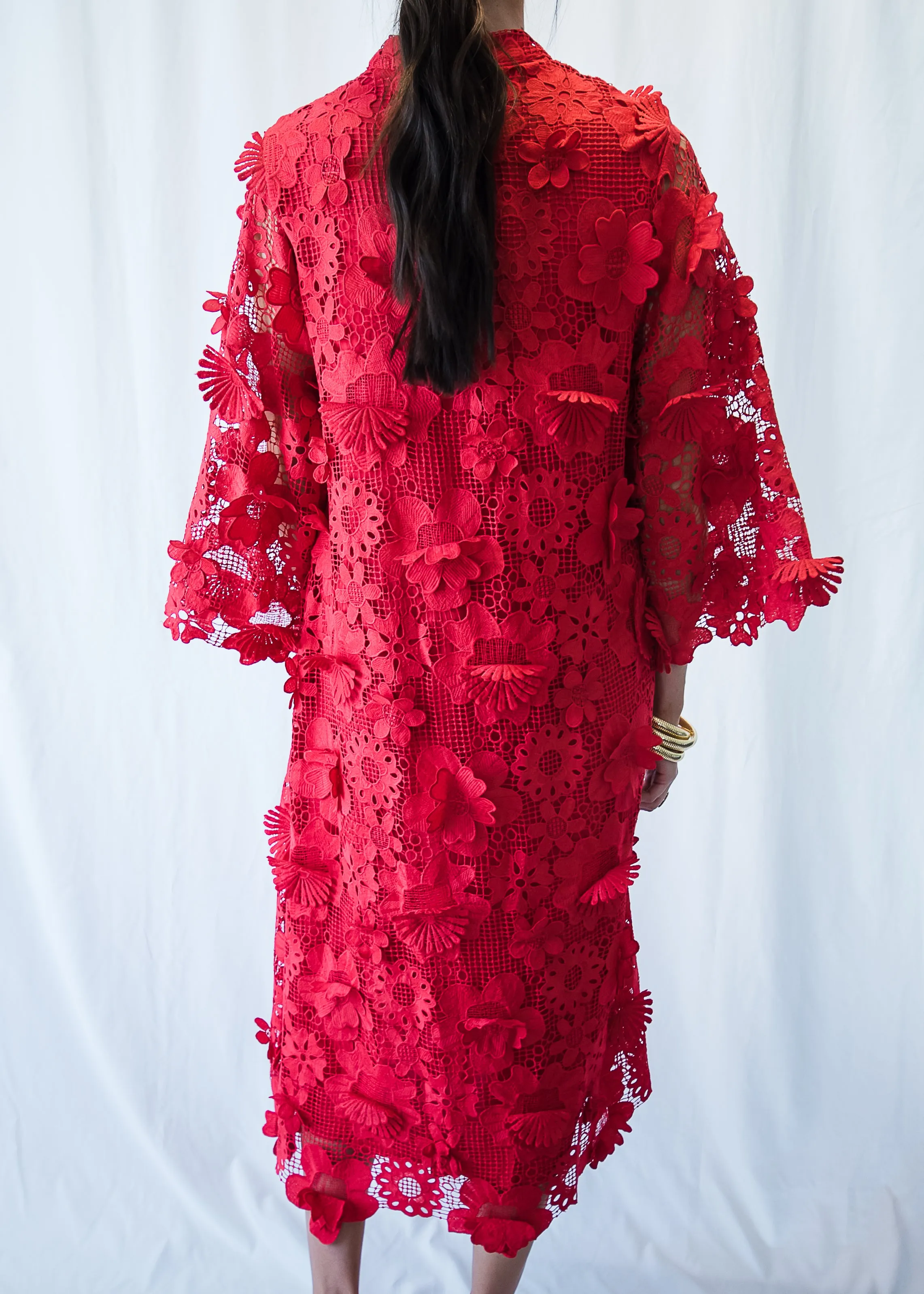 Red Floral Kaftan