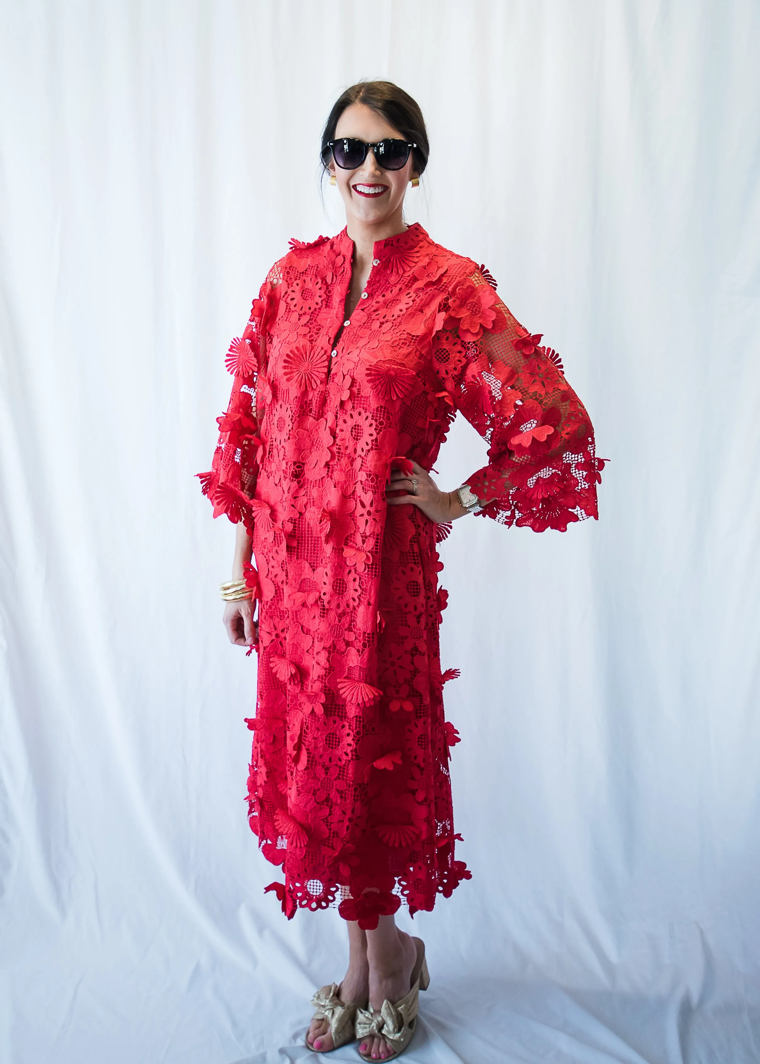 Red Floral Kaftan