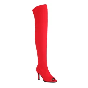 Red Women’s Open Toe Boots