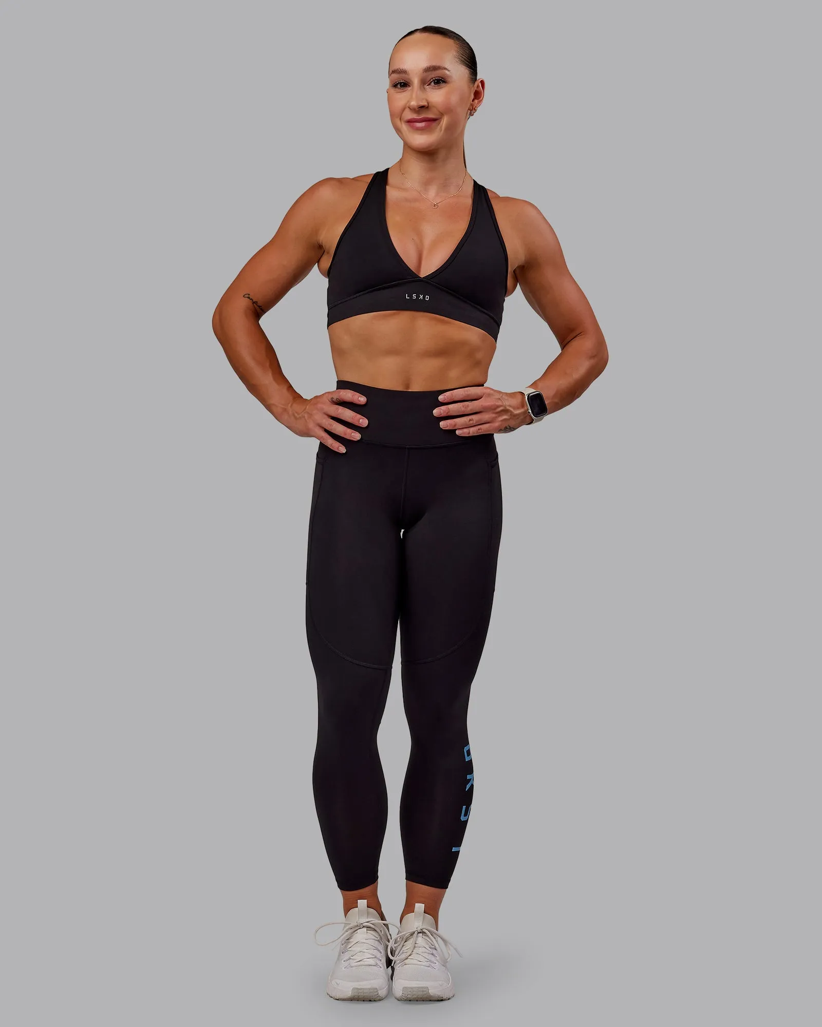 Rep 7/8 Length Tight - Black-Azure Blue