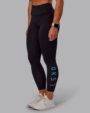 Rep 7/8 Length Tight - Black-Azure Blue