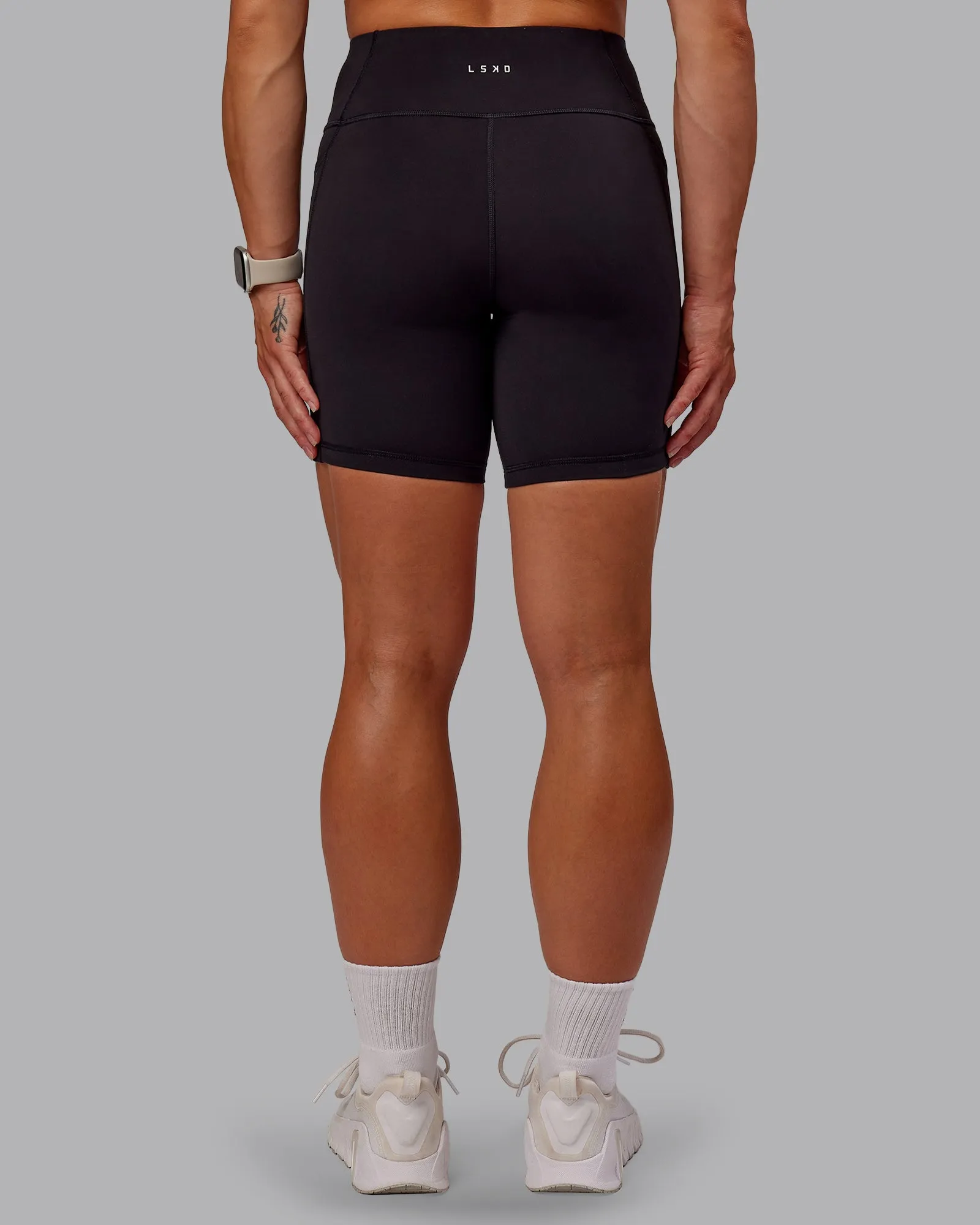 Rep Mid Short Tight - Black-Azure Blue