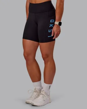Rep Mid Short Tight - Black-Azure Blue