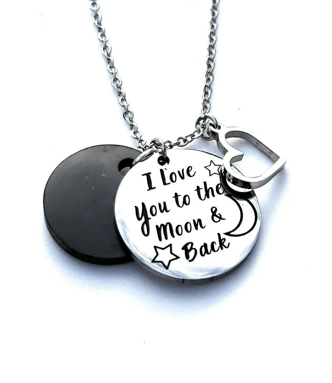 RETIRED - Shungite Pendant: Love You to the Moon & Back - Adjustable for Adults and Kids