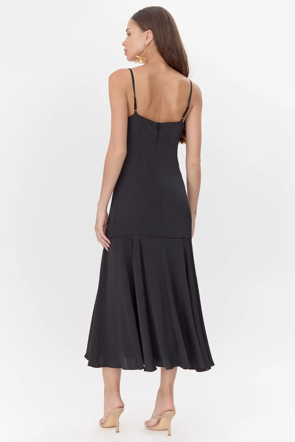 Rhegan V-Neck Slip Dress W/ Flared Hem