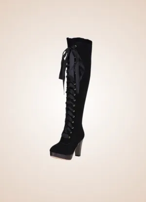 Ribbons Lace Steampunk Boots