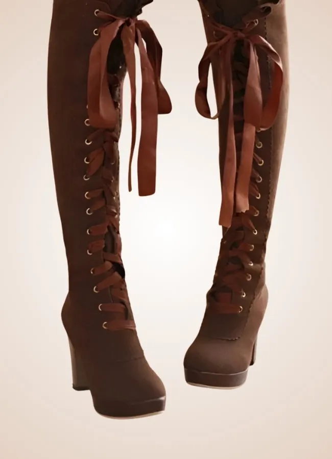 Ribbons Lace Steampunk Boots