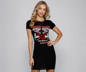 Rocker Babe Stylish Slashed Mini Dress