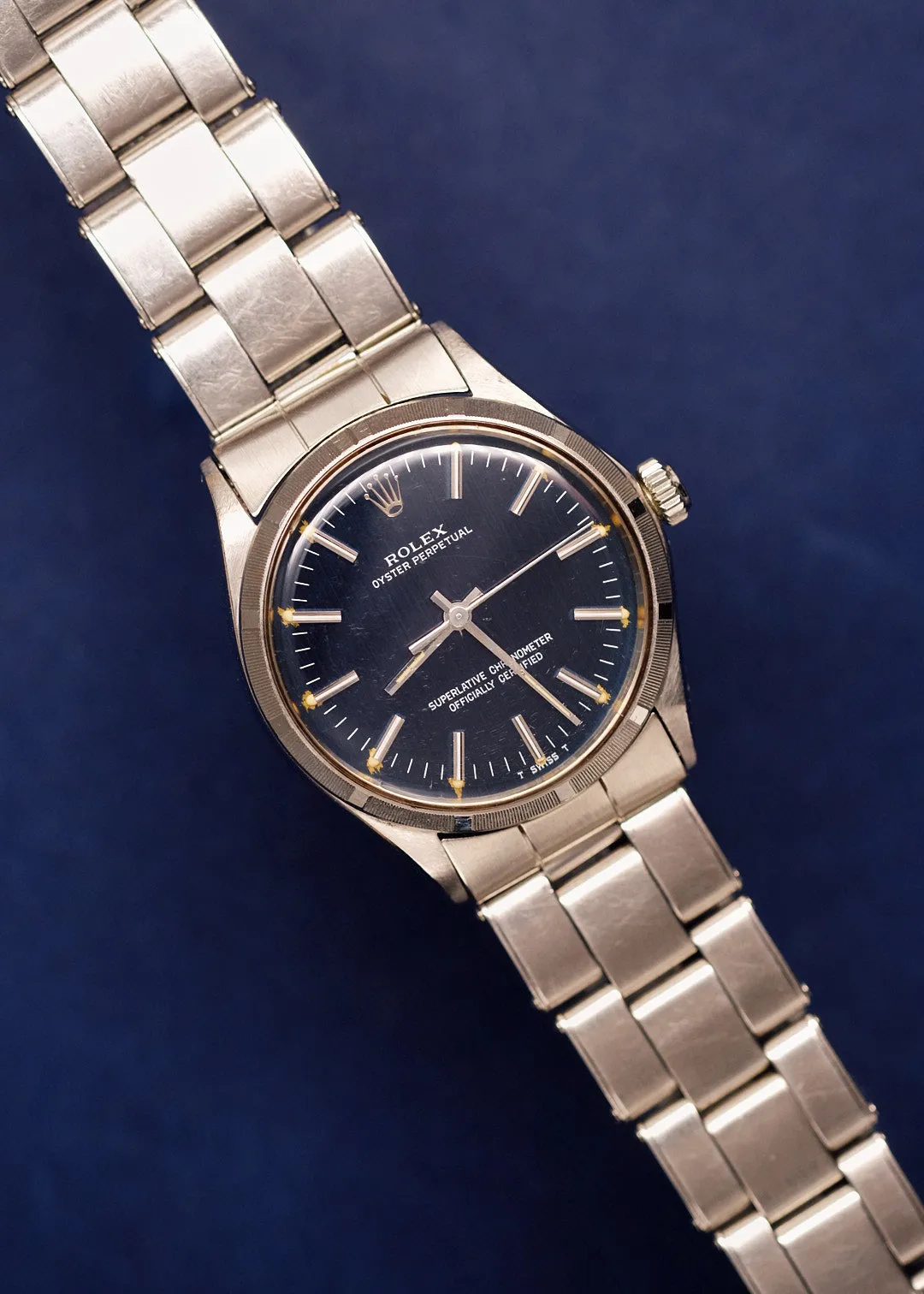 Rolex Oyster Perpetual Blue 1003 Blue Brushed Dial w/Papers - 1972