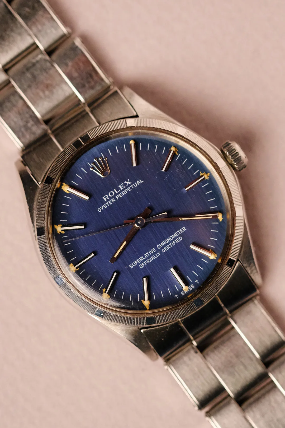 Rolex Oyster Perpetual Blue 1003 Blue Brushed Dial w/Papers - 1972