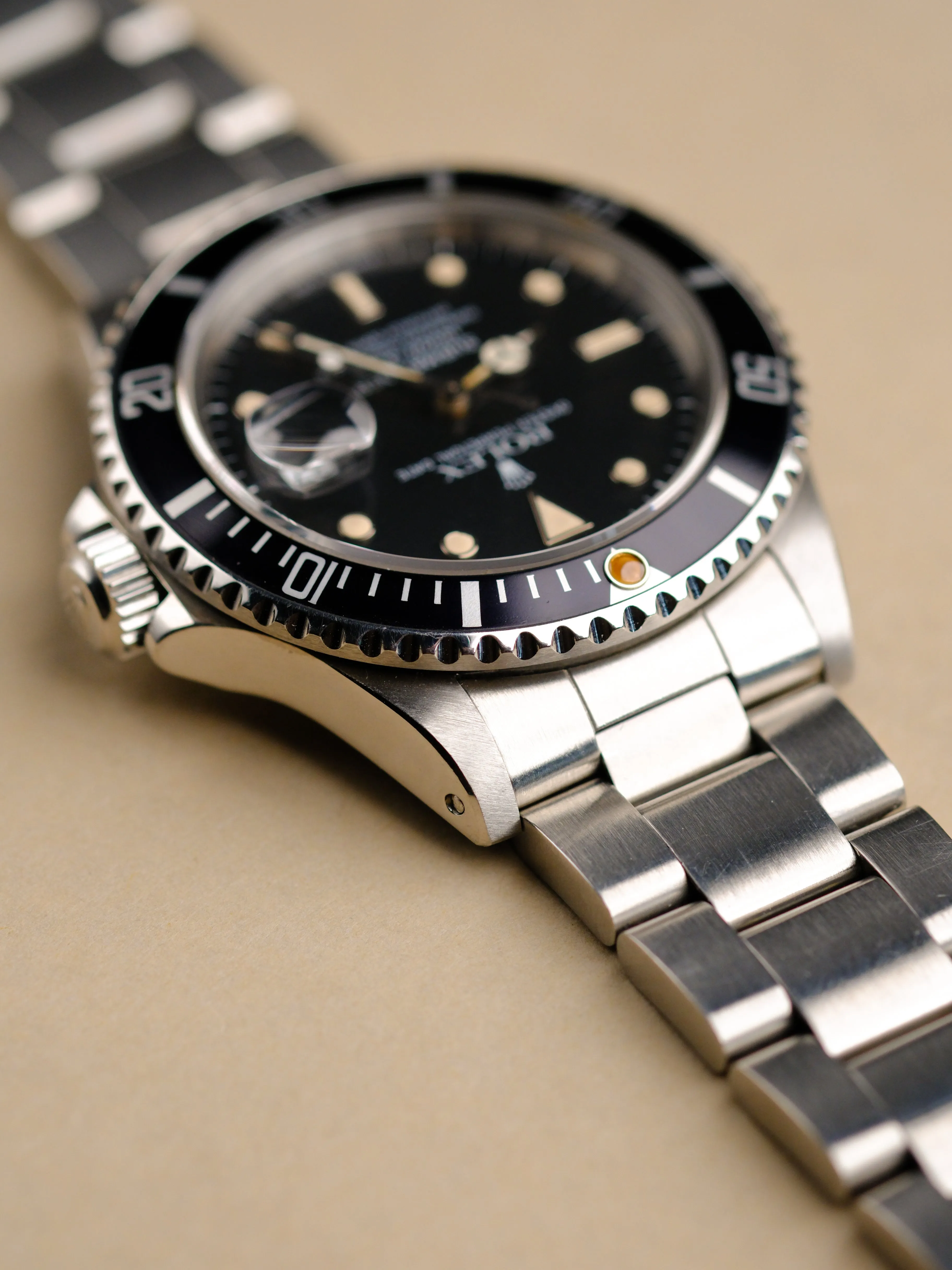 Rolex Submariner 16800 Satin Dial w/Cream Patina & Service Papers - 1986