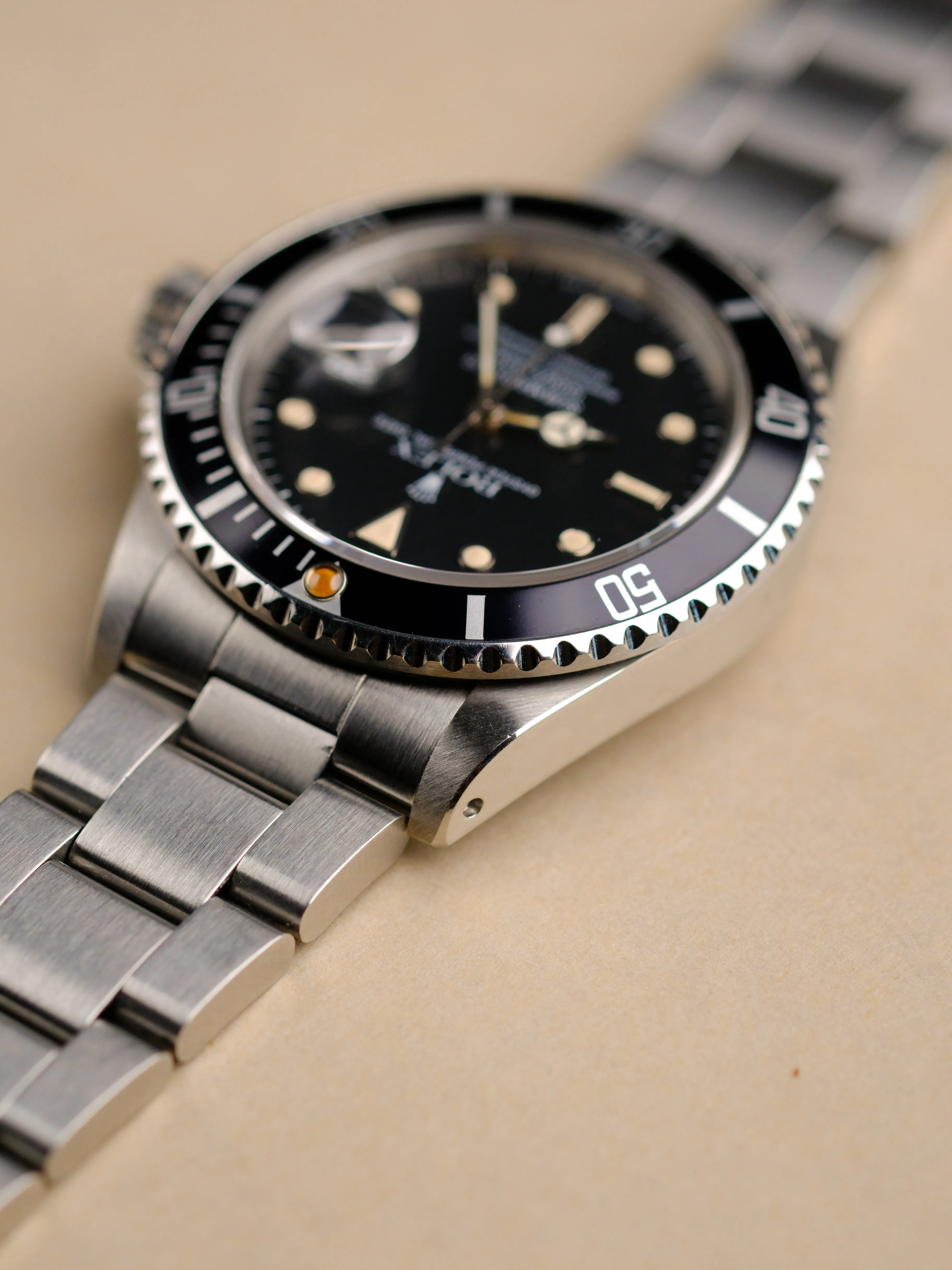 Rolex Submariner 16800 Satin Dial w/Cream Patina & Service Papers - 1986