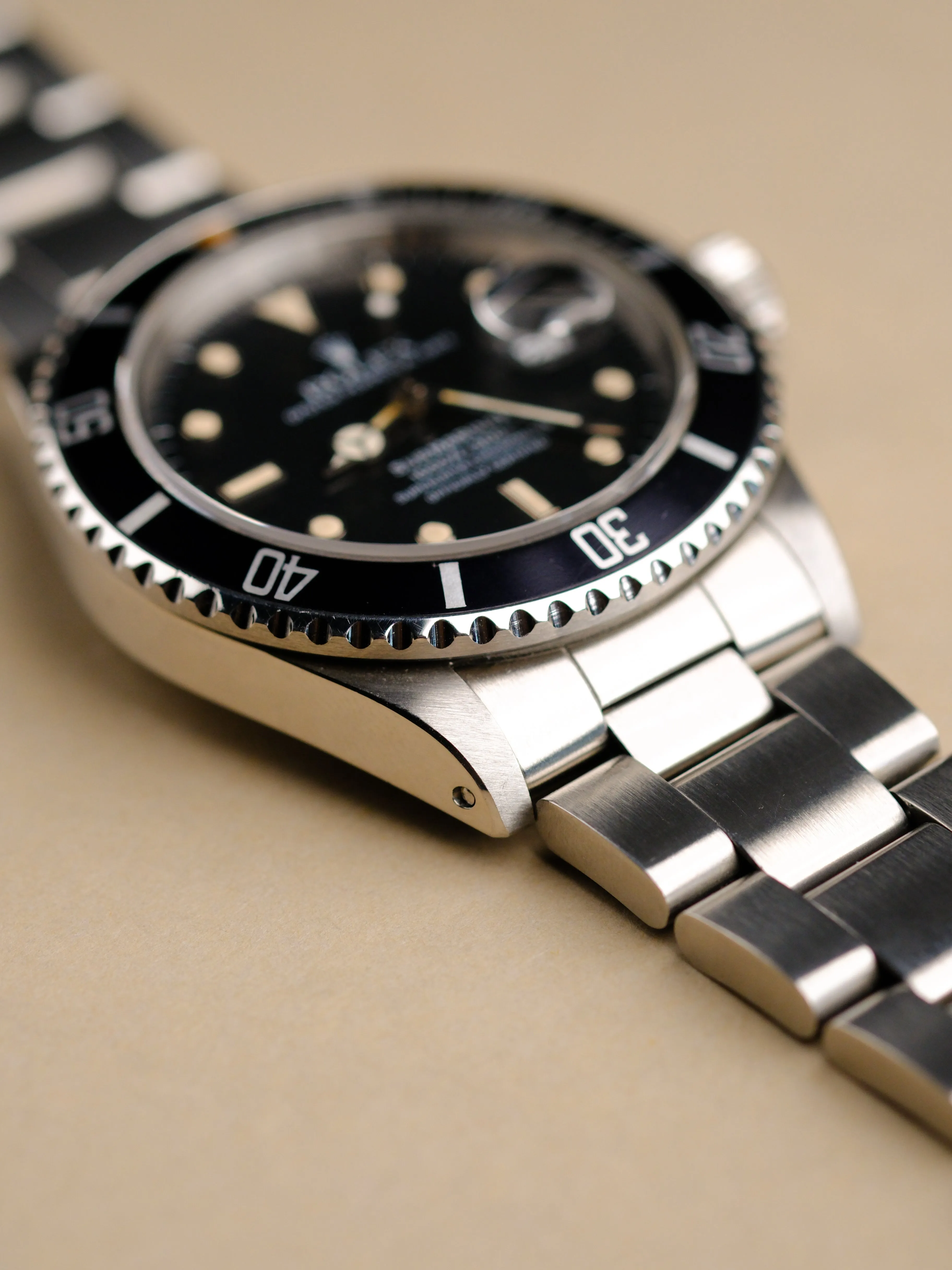 Rolex Submariner 16800 Satin Dial w/Cream Patina & Service Papers - 1986