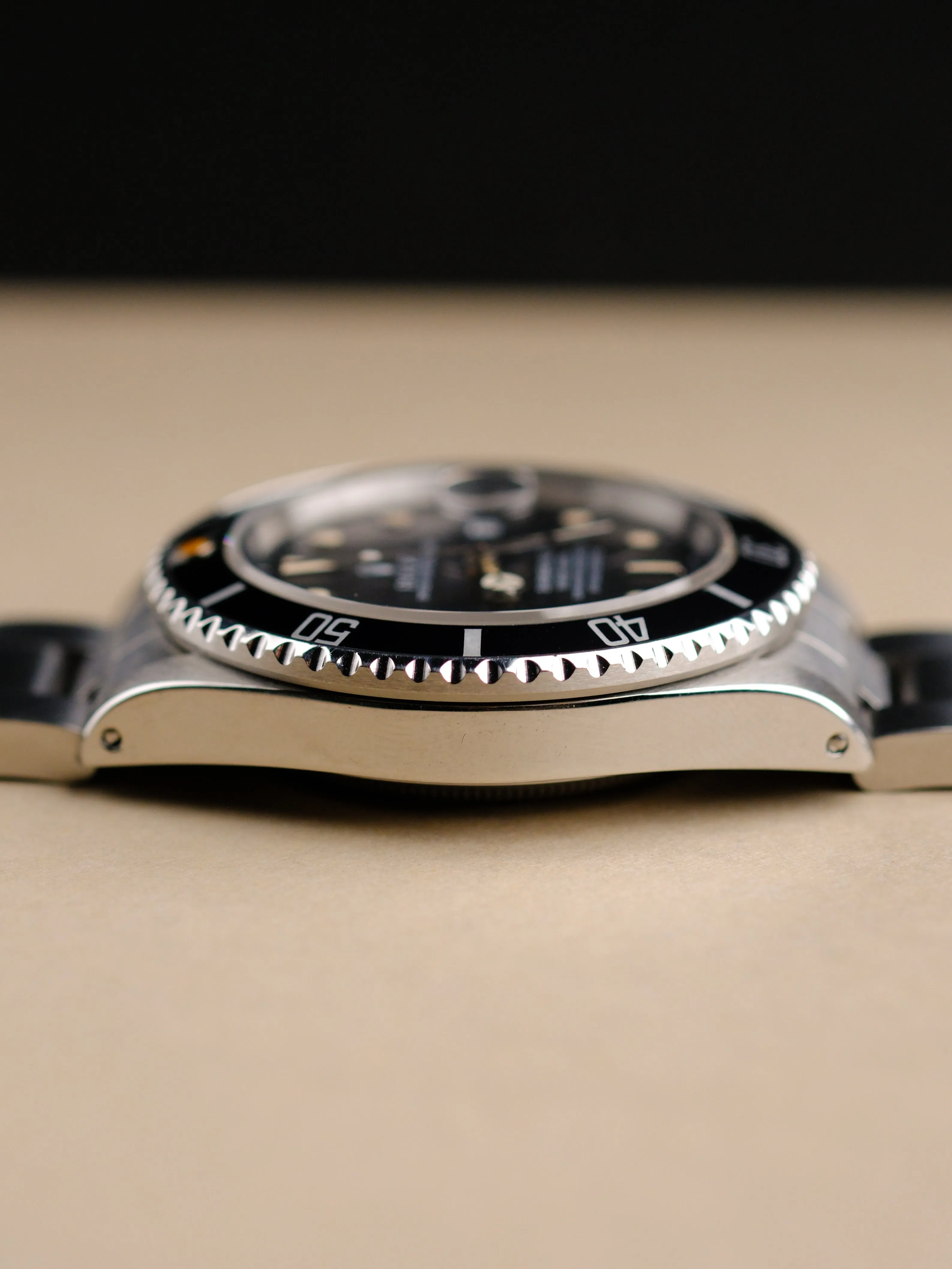Rolex Submariner 16800 Satin Dial w/Cream Patina & Service Papers - 1986