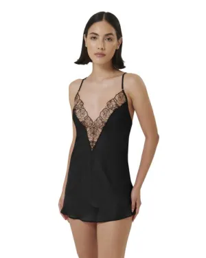 Rosalie Short Chemise - Black/Sheer -